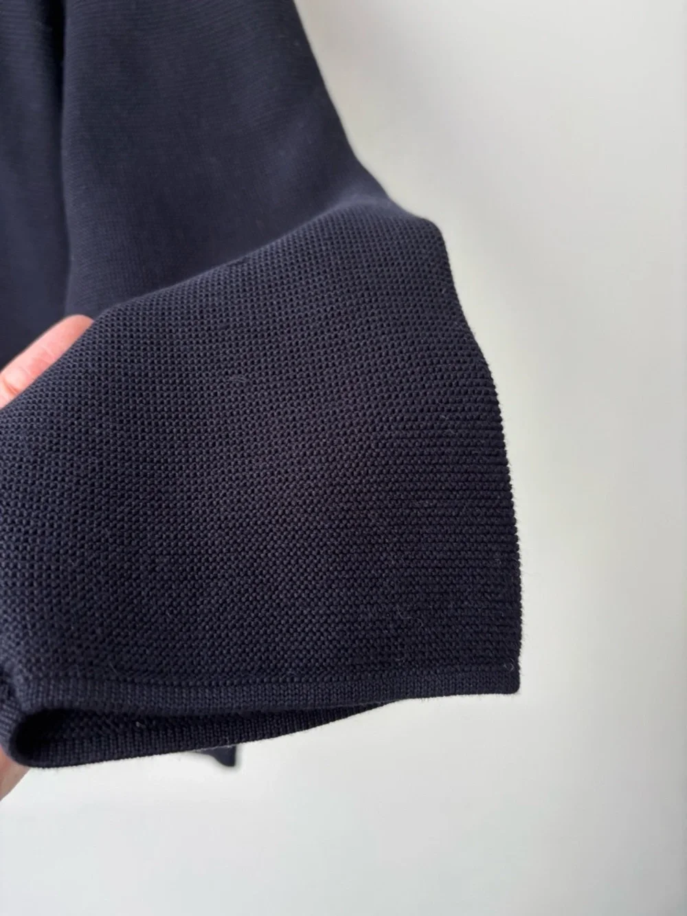 COS Navy Cotton Cardigan Minimalist Boxy Knit Oversized Quiet Luxury L - Picture 8 of 8